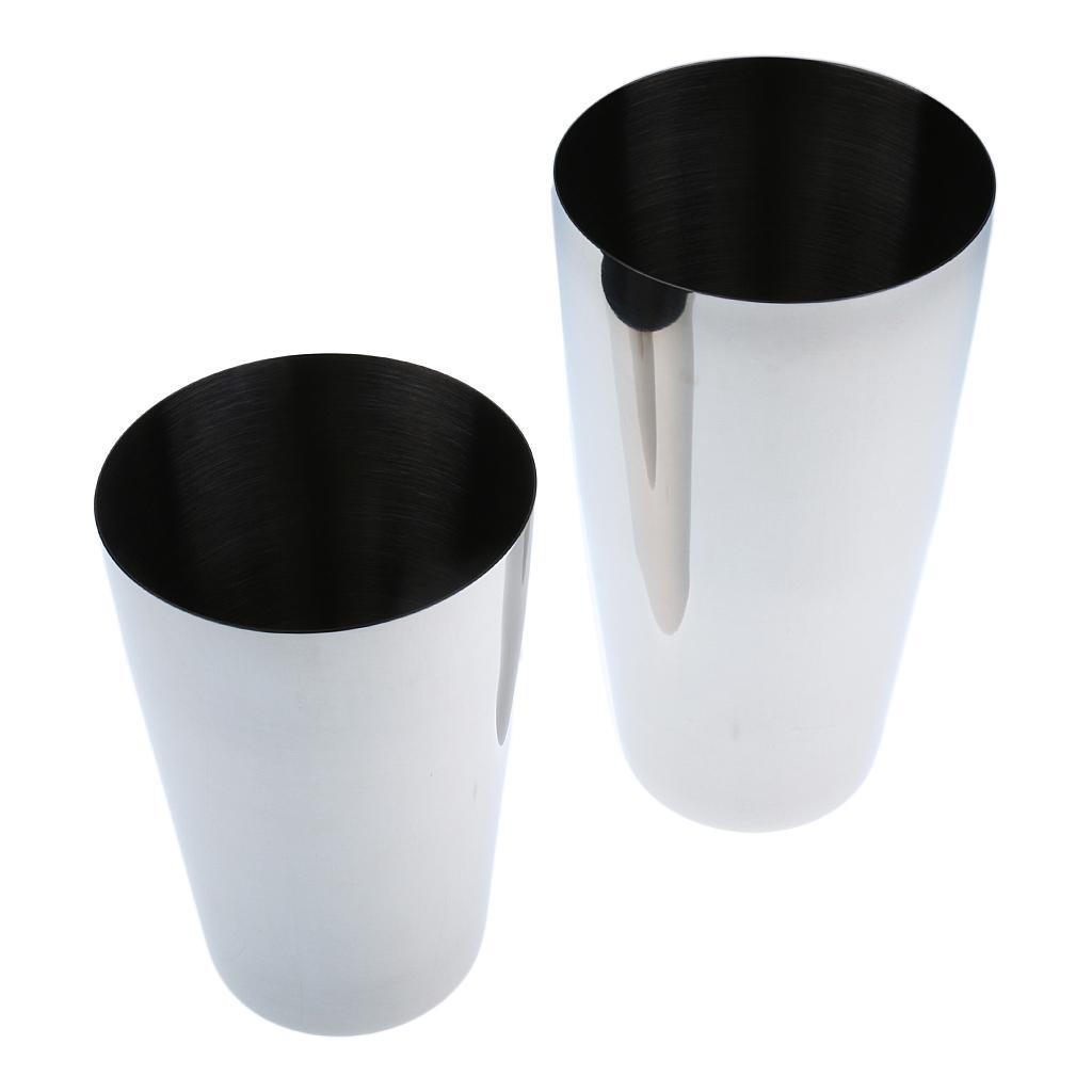 2pcs Professional Mixer Shaker Cocktail Shaker 304 Stainless Steel 750/550ml