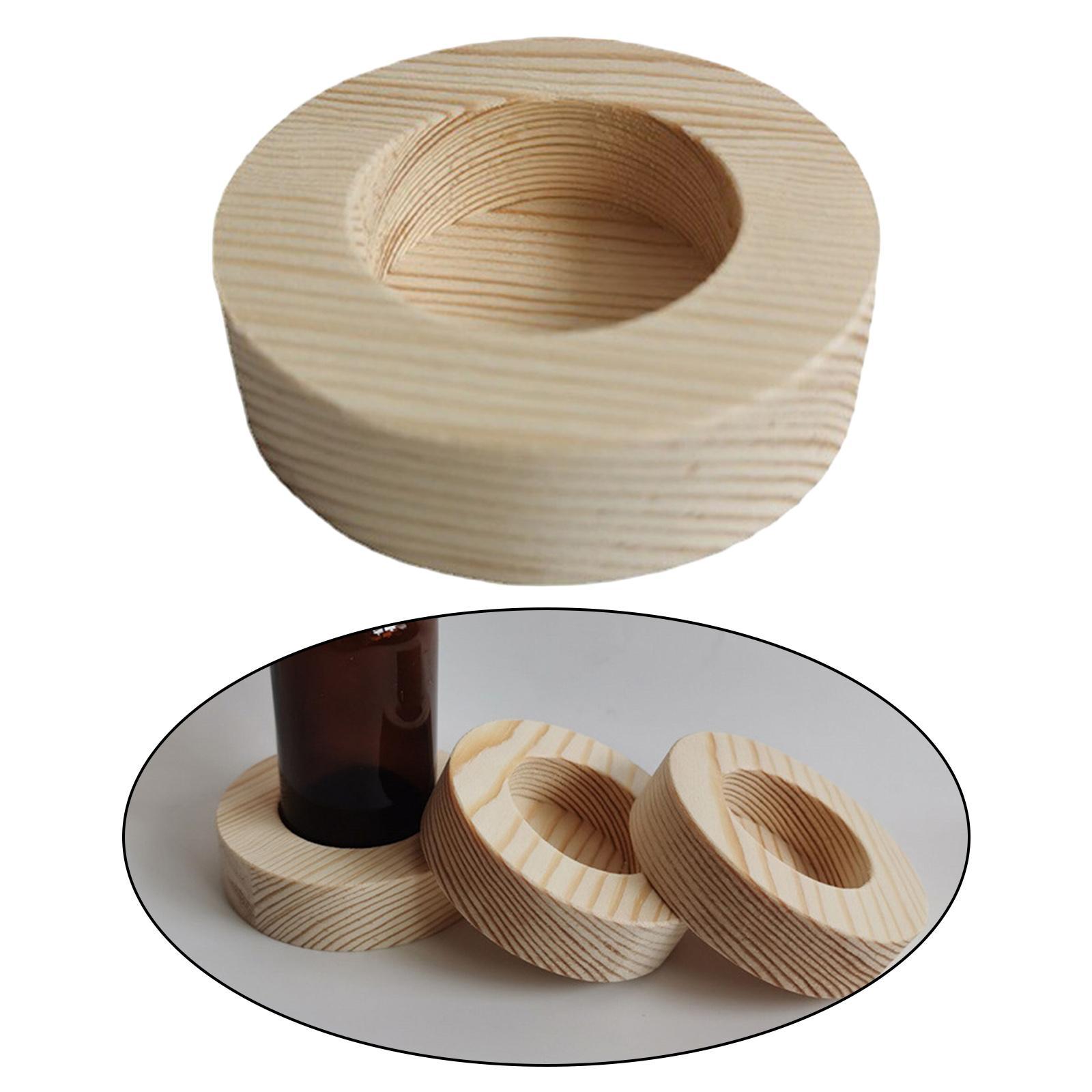 2x Essential Oil Display Storage Organizer Bottles Holder 50ml Single Slot Hole Diameter 1.5inch Hard Pine Wood Rack Presentation Shelf