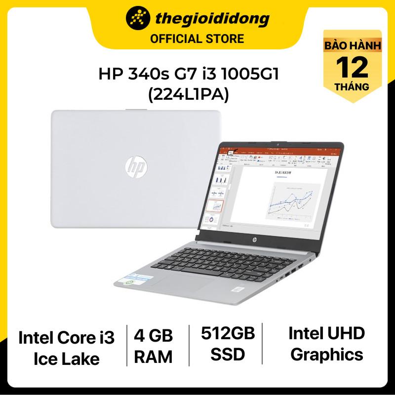 Laptop HP 340s G7 i3 1005G1/4GB/512GB/14&quot;F/Win10/(224L1PA)/Xám - Hàng chính hãng