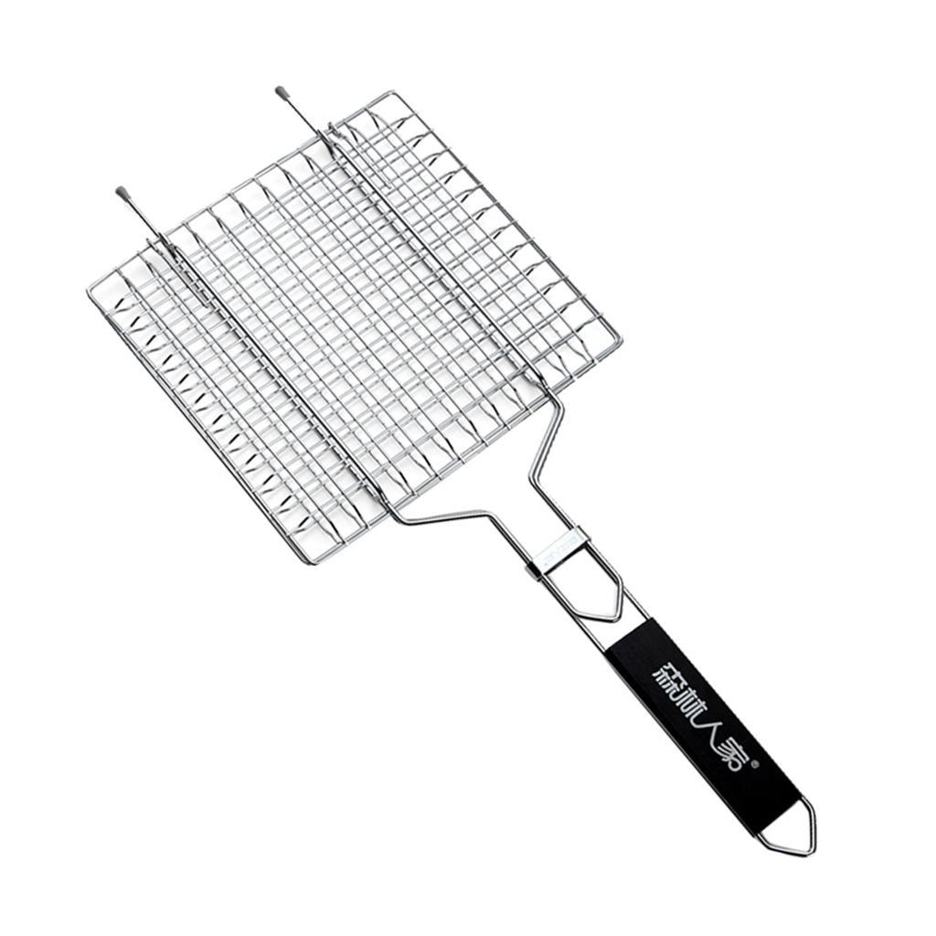 3X Portable Stainless Steel BBQ Grill Basket Grill Net Cooking Fish / Meat