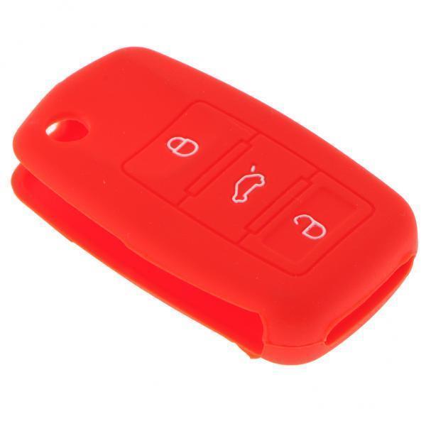 2-5pack Silicone Remote Key Case For VW Polo Passat B5 Golf 4/5/6 Jetta Mk6 Red