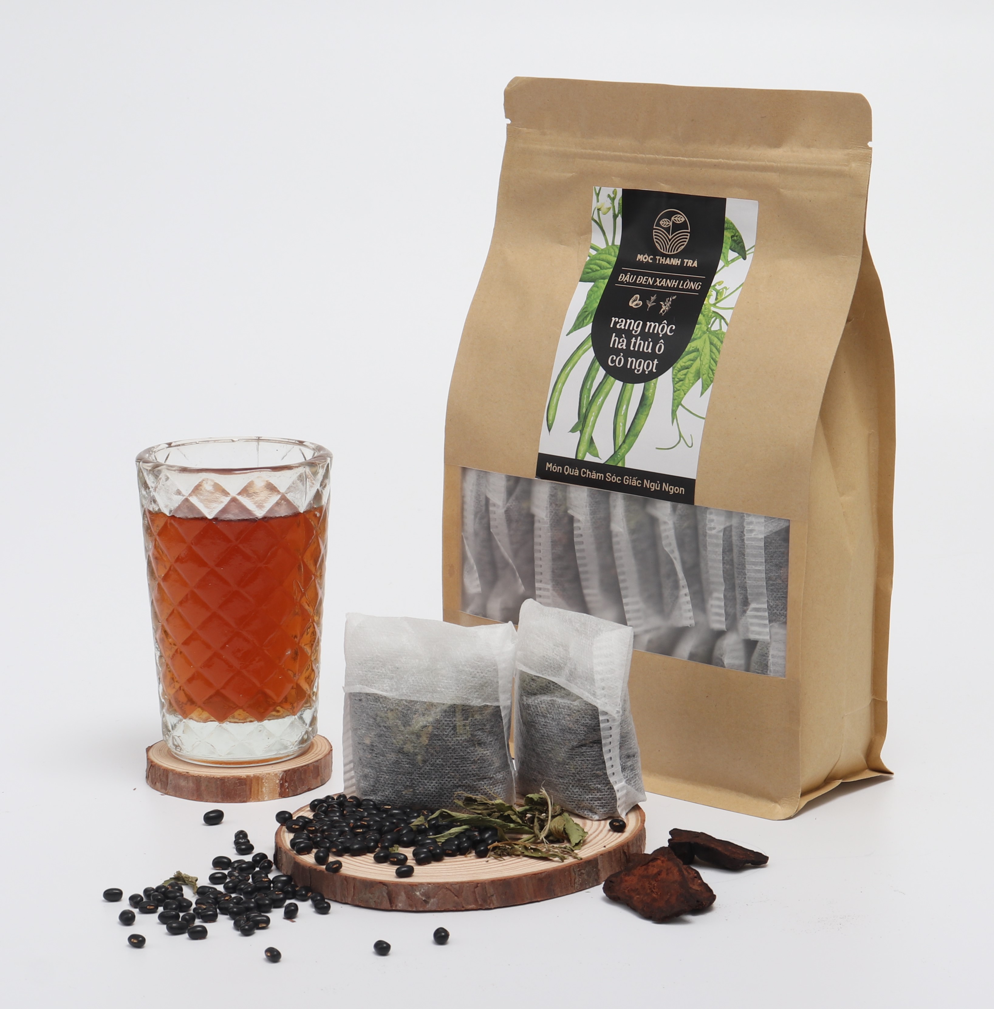 Đậu Đen Xanh Lòng Rang Mộc_Cỏ Ngọt- Hà Thủ Ô 1KG Có Túi Lọc