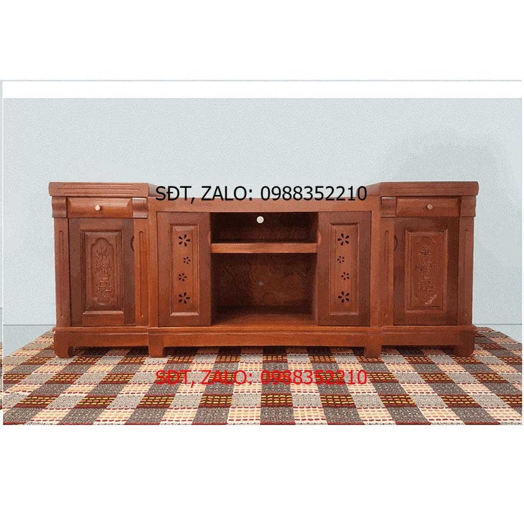TỦ TIVI GỖ XOAN ĐÀO KIỂU NHÔ 2M, tủ tivi gỗ