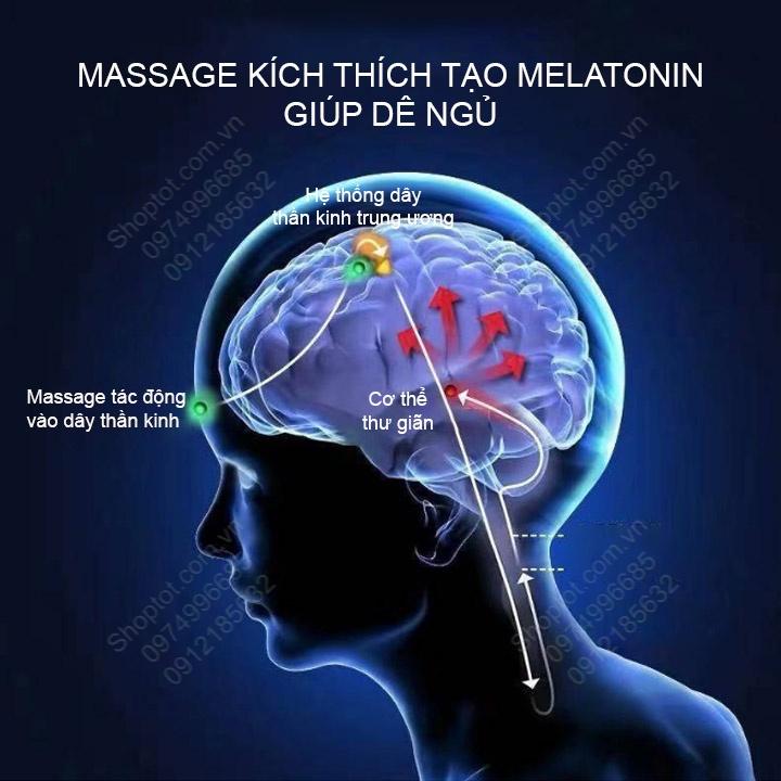 Máy massage đầu thôi miên hỗ trợ chứng mất ngủ, giảm đau, thư giãn, chạy pin sạc