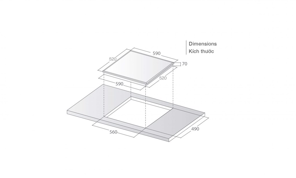 Bếp từ 3 vùng nấu Lorca LCI 365VN - Hàng Chính Hãng