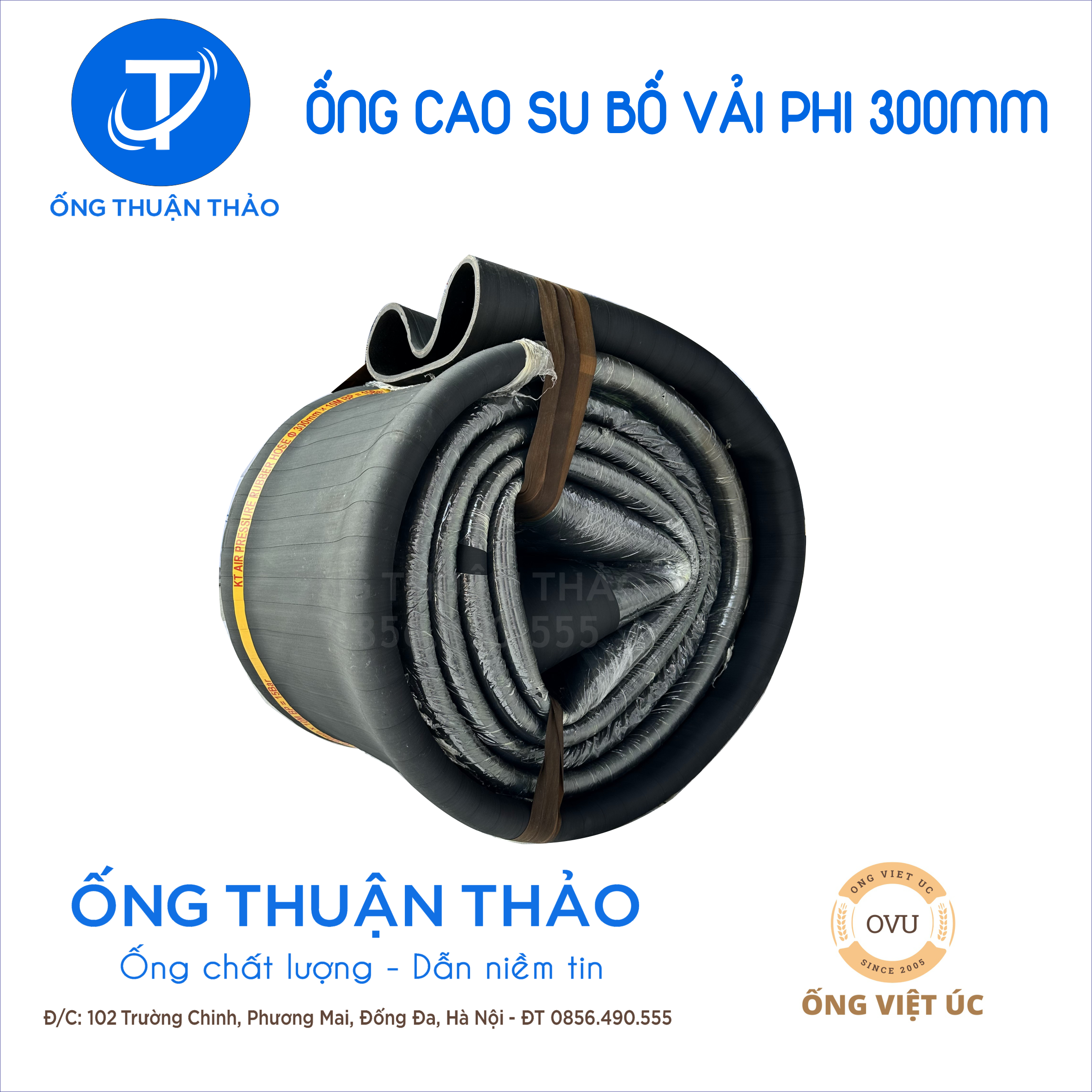Ống cao su bố vải KT phi 300MM cuộn 10 mét Nhập Khẩu - Ống Chống Phá Chống Nổ thuận thảo