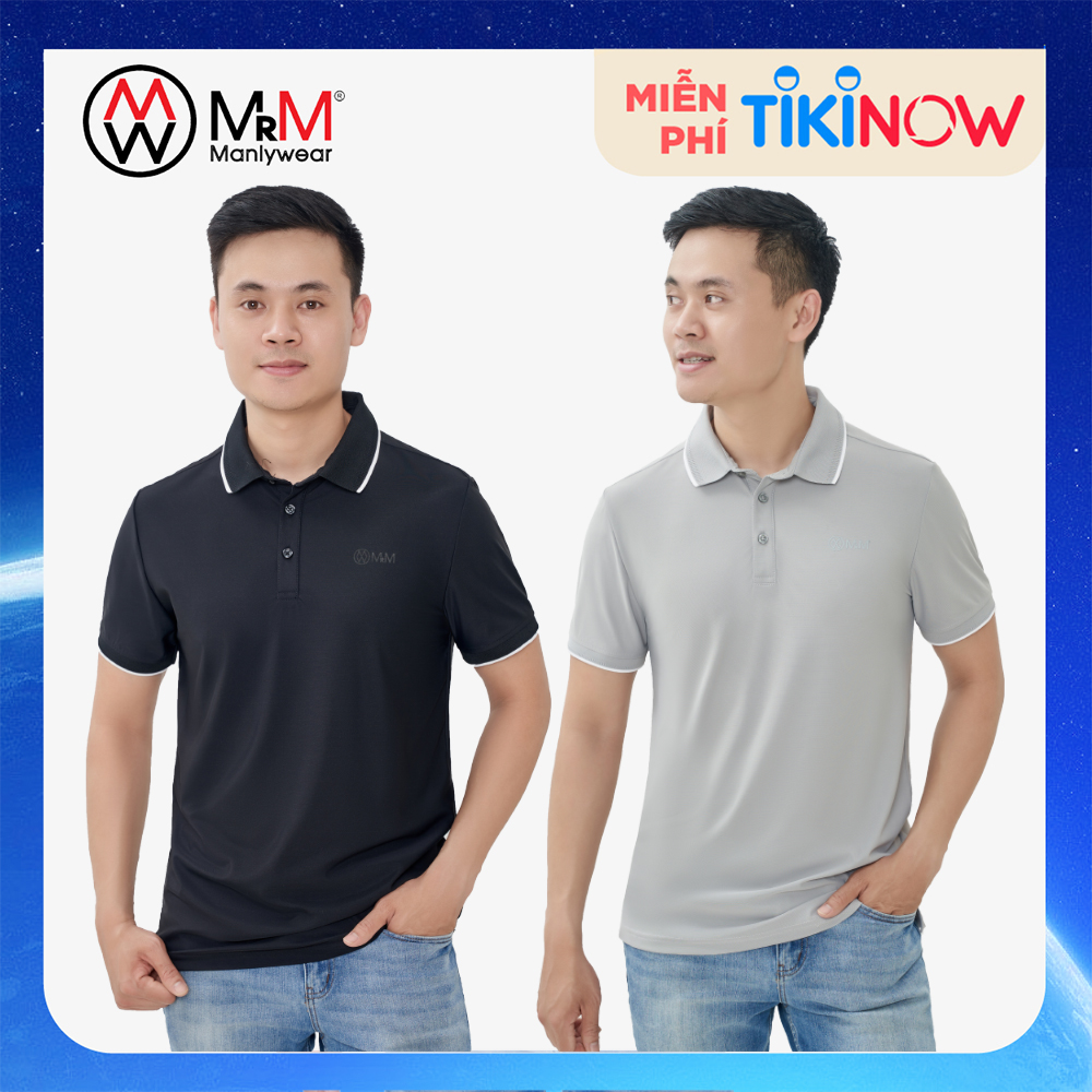 Combo 2 Áo Thun Polo Nam Coolmax - Premium Nam Tính, Thanh Lịch Sang Trọng Mrm Manlywear - Đen Ghi - Xl