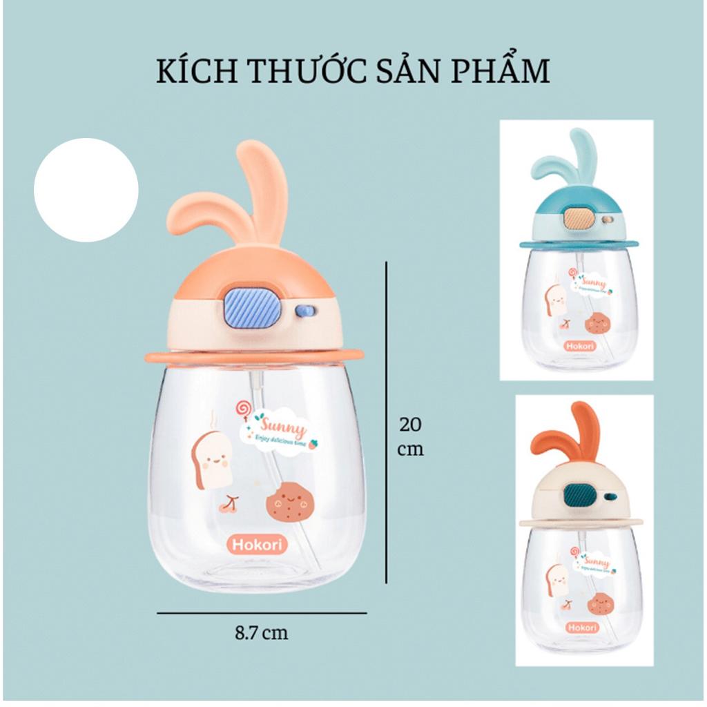 BÌNH NƯỚC NHỰA TAI THỎ 600ML HOKORI 0083 - TADAHOME