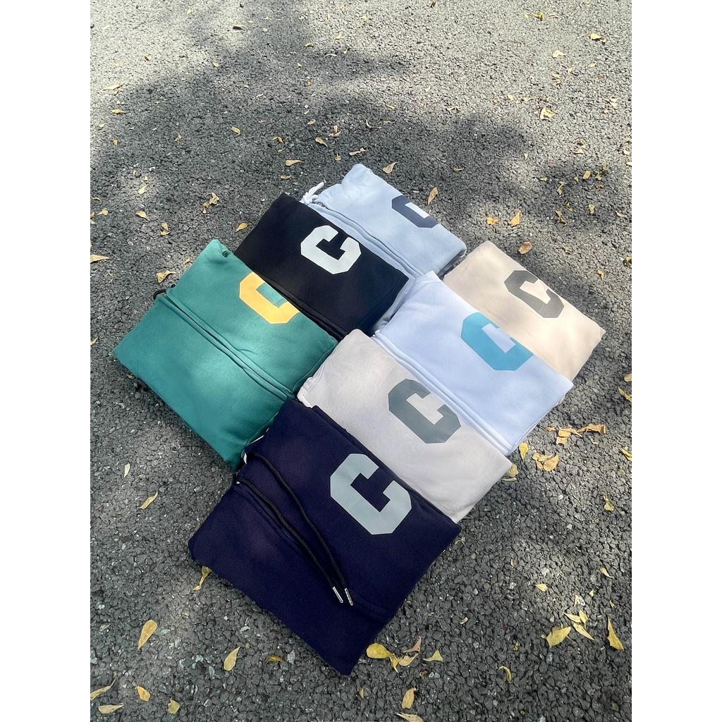 Áo khoác Nỉ form rộng HQ, có nón và dây kéo HOODIE ZIP CONFUSED, 7 MÀU kiểu dáng UNISEX NAM NỮ, có gắn logo cao su