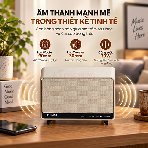 Loa Bluetooth Philips TAS6500WT/70 - Hàng chính hãng
