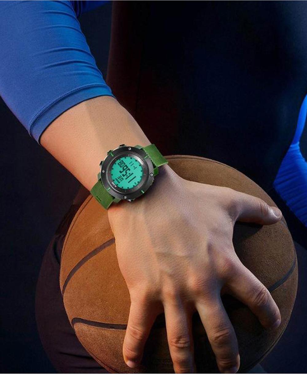 Đồng hồ thể thao nam đa chức năng cao cấp KAK, mặt kính cứng, dây cao su mềm mại, có độ chống xước, chống nước, size 50