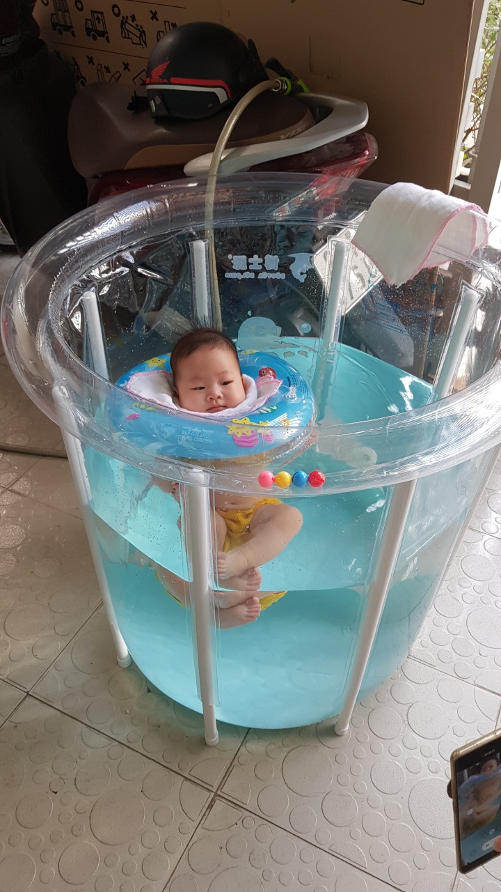 Bể bơi thành cao cho bé sơ sinh, TẶNG KÈM PHAO CỔ, bể bơi sơ sinh,bể bơi đứng cho bé 80cm