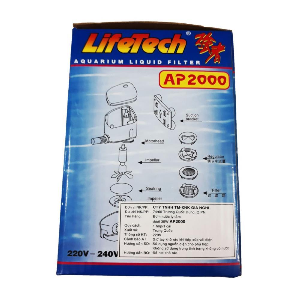 Máy Bơm Nước Hồ Cá LifeTech AP2000 - Máy Bơm Nước Bể Cá Cao Cấp
