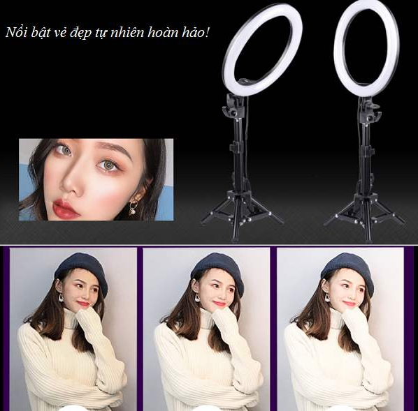 ĐÈN LED RING RL-12 ĐIỀU CHỈNH 3 NHIỆT MÀU QUAY, CHỤP, MAKEUP