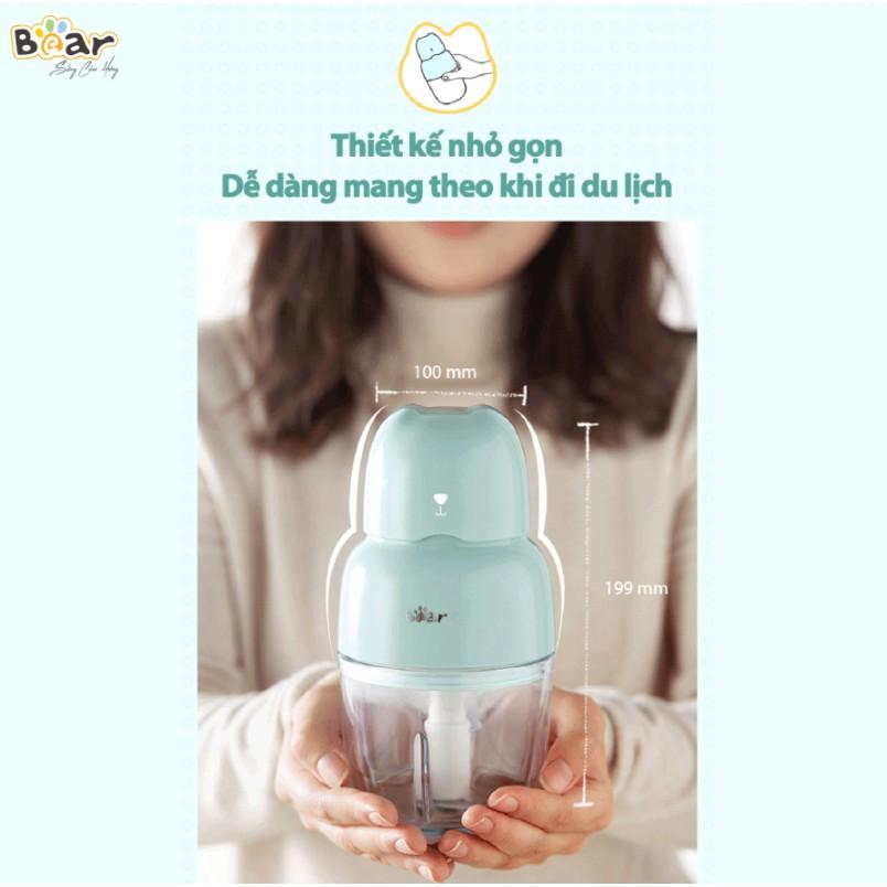 Máy Xay Thực Phẩm, Xay Ăn Dặm BEAR Xay Cực Êm An Toàn Vệ Sinh Dung Tích 0.3 Lít Công Suất 120 W  - Hàng Chính Hãng