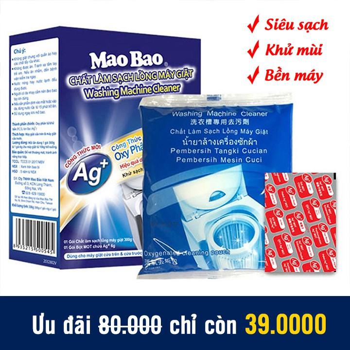 Tẩy Lồng Máy Giặt Mao Bao Ion Bạc Mới 300g Siêu Sạch