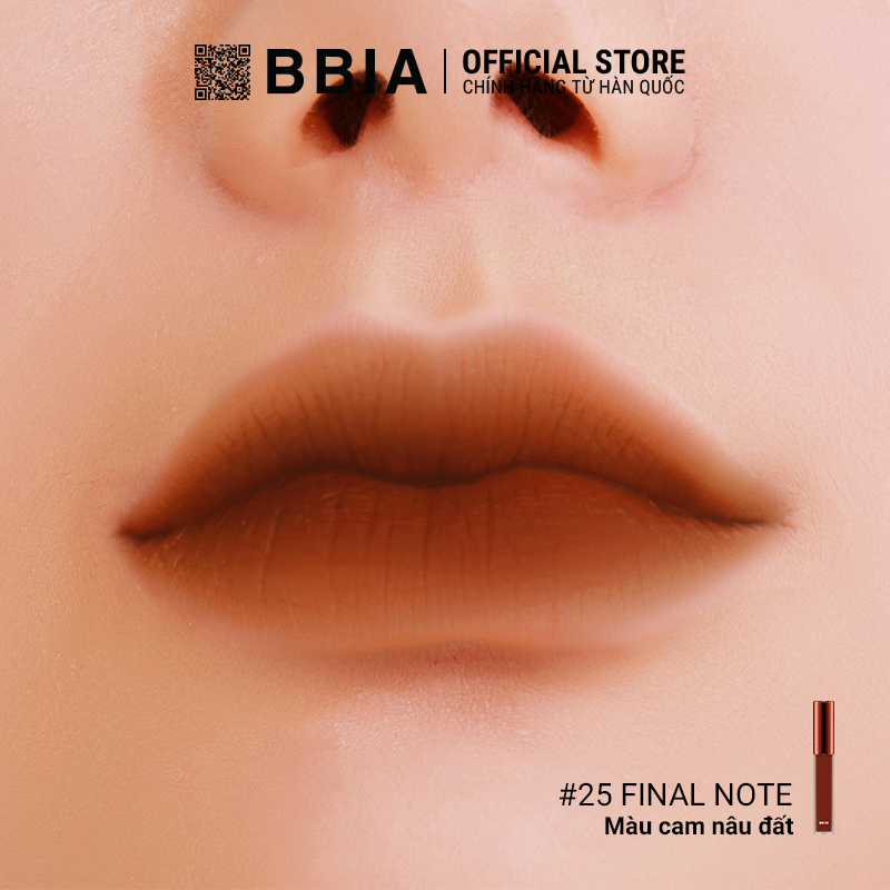 Son kem lì Bbia Last Velvet Lip Tint - 25 Final Note 5g (màu cam nâu đất)