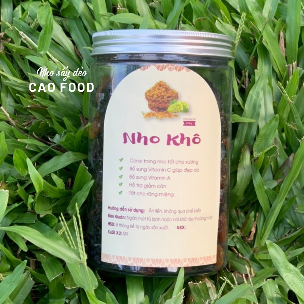 Nho sấy dẻo mixed 3 màu CAO Food từ 100% nho tươi nhập khẩu Mỹ - sấy mọng chua ngọt tự nhiên