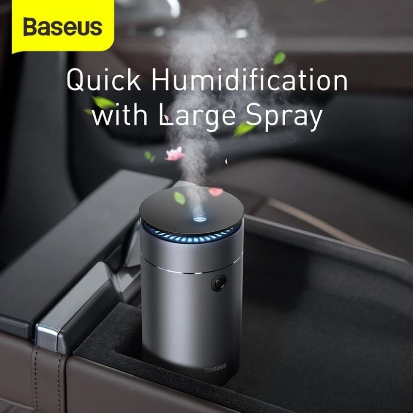 Máy phun sương tạo ẩm, xông tinh dầu mini dùng cho xe hơi Baseus Time Aromatherapy Humidifier (75ml, Alloy Air Humidifier Aroma for Car)-Hàng chính hãng