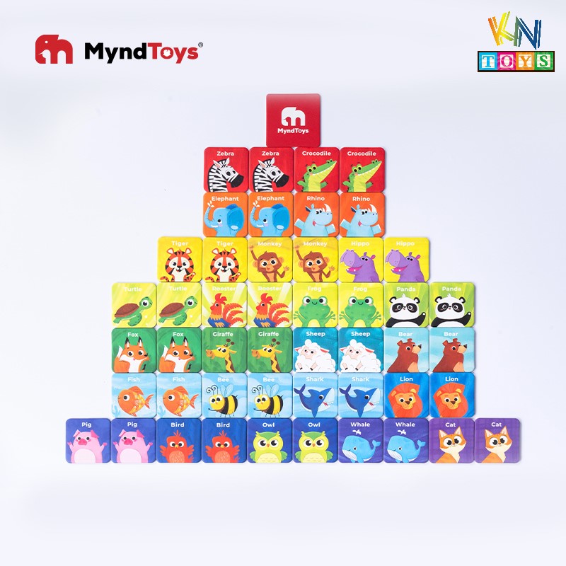 Đồ Chơi Xếp Hình MyndToys - Animal Twins – Memory Matching Game (Trò chơi xếp hình tìm cặp đôi cho Bé Từ 3 Tuổi)