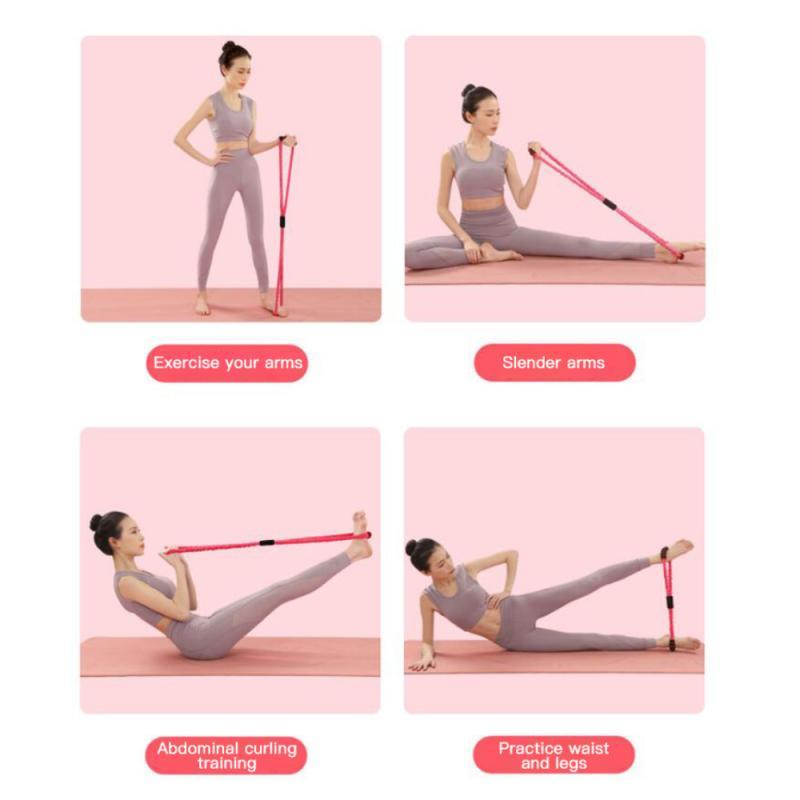 Các dải kháng yoga 8 từ mở rộng ngực dây đàn hồi thể hình dây thừng tập thể dục thể dục cao su dây thun thiết bị tập thể dục crossfit Color: 03