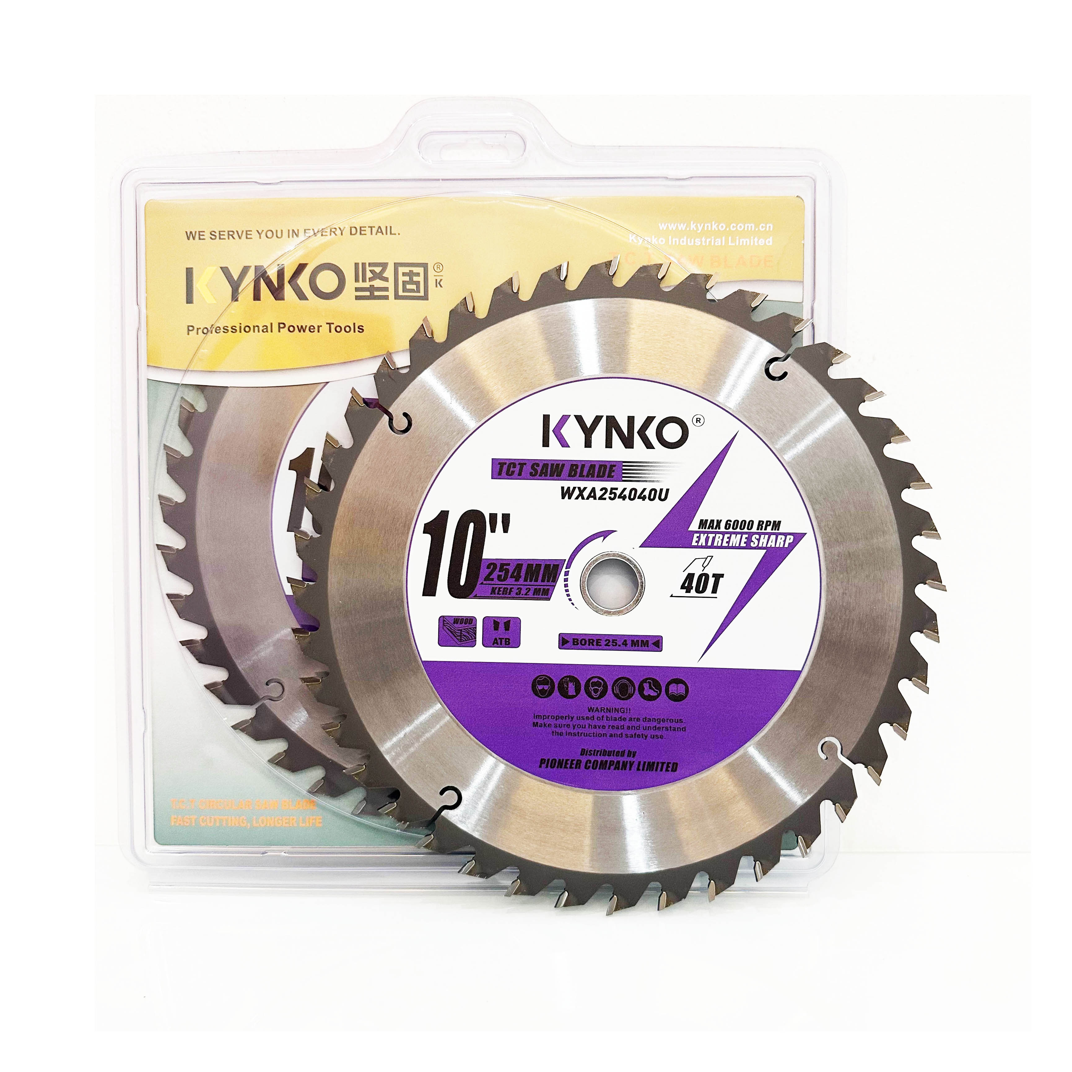 LƯỠI CƯA GỖ TCT 40 RĂNG đường kính phi Ø 254mm KYNKO WXZ254040U