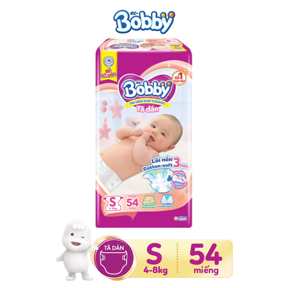 Tã dán Bobby Fresh siêu thấm - khô thoáng