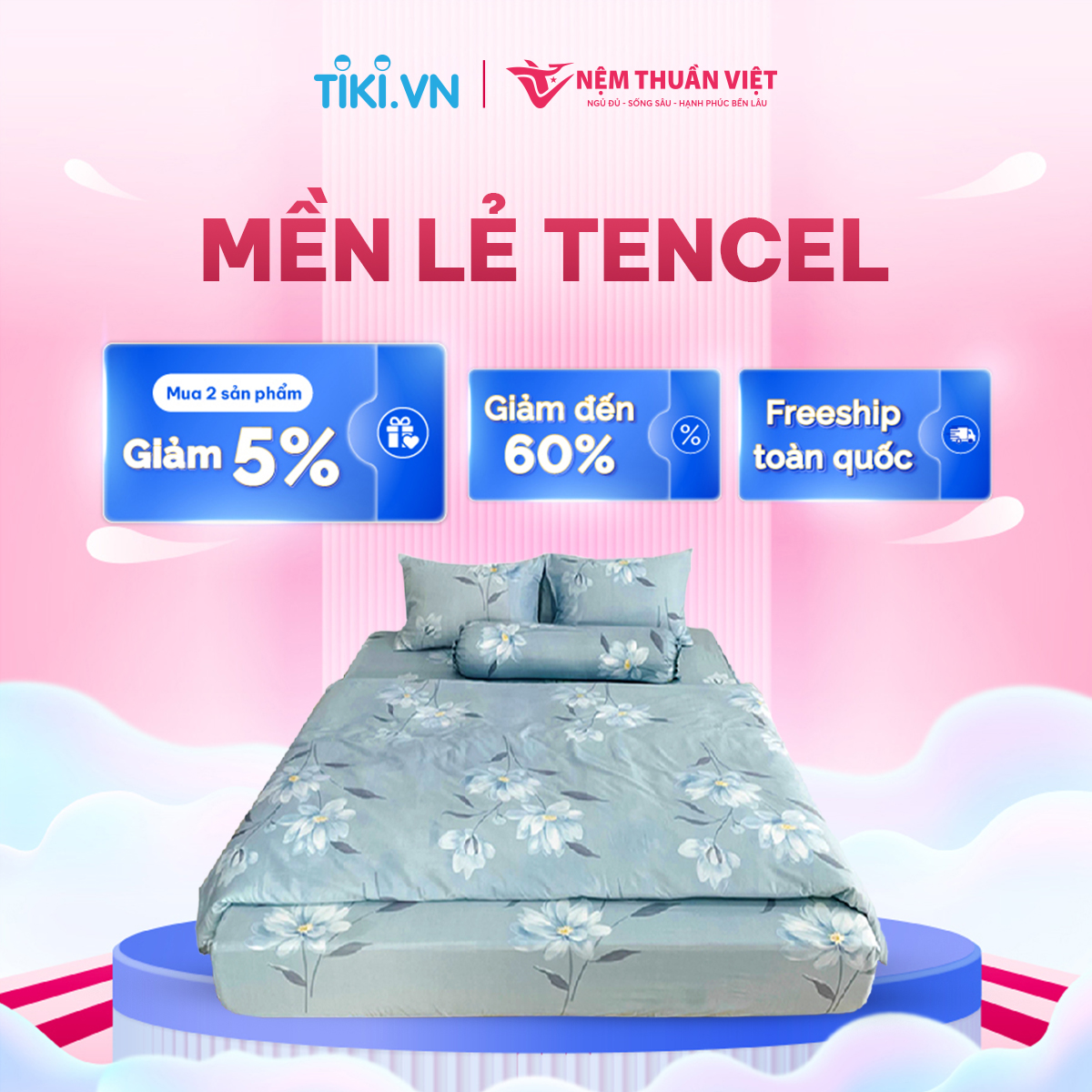 Chăn Mền Tencel Thuần Việt Cao Cấp - Xám TVM01 180x200