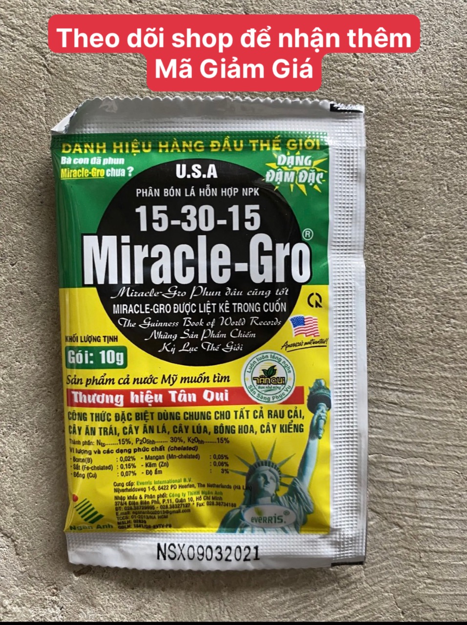 Miracle Gro 15-30-15+TE Phân bón lá kích ra hoa lan, hoa hồng, mai, đậu trái cao