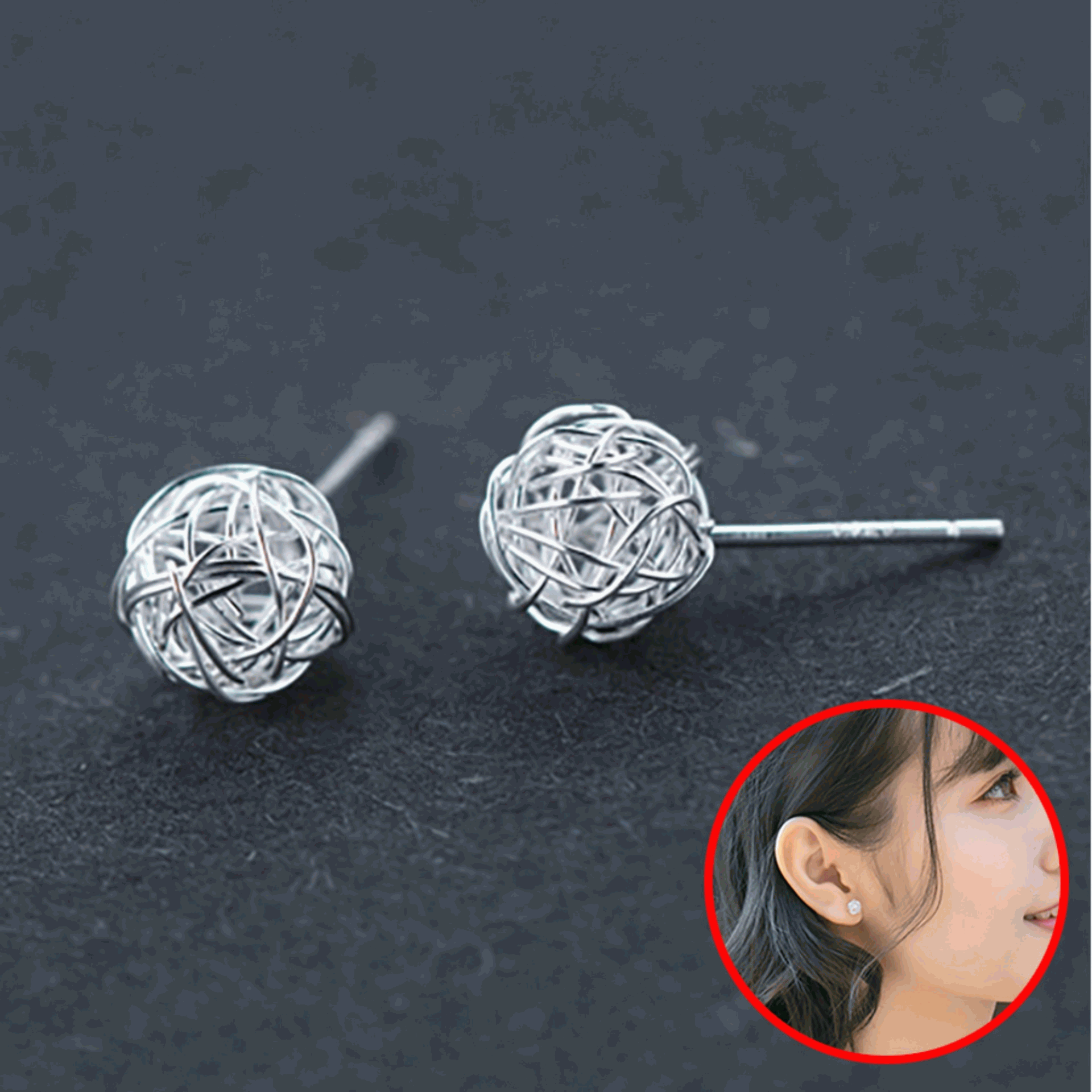 Bông Tai Nữ | Bông Tai Nữ Bạc Đơn Giản B2420 - Bảo Ngọc Jewelry