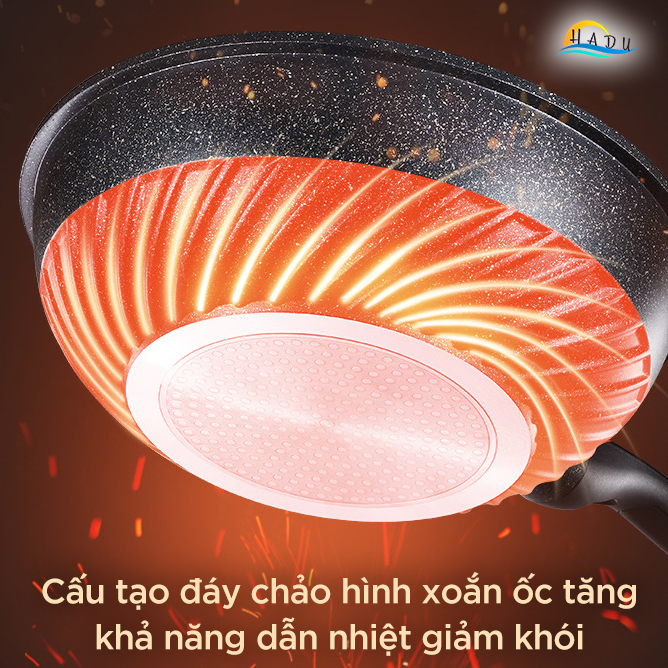 Chảo Đá Chống Dính Bếp Từ Cao Cấp 30cm Núi Lửa Sâu Lòng Có Náp Hợp Kim Nhôm Đạt Chất Lượng Đức SSGP