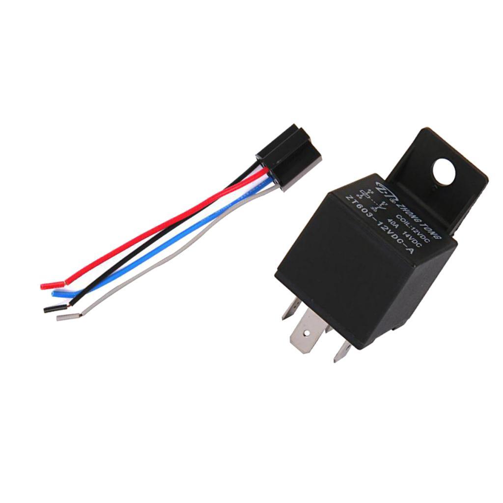 Car Truck Auto Automotive DC 12V 40A 40 AMP Relays & Socket 4Pin 4 Wire