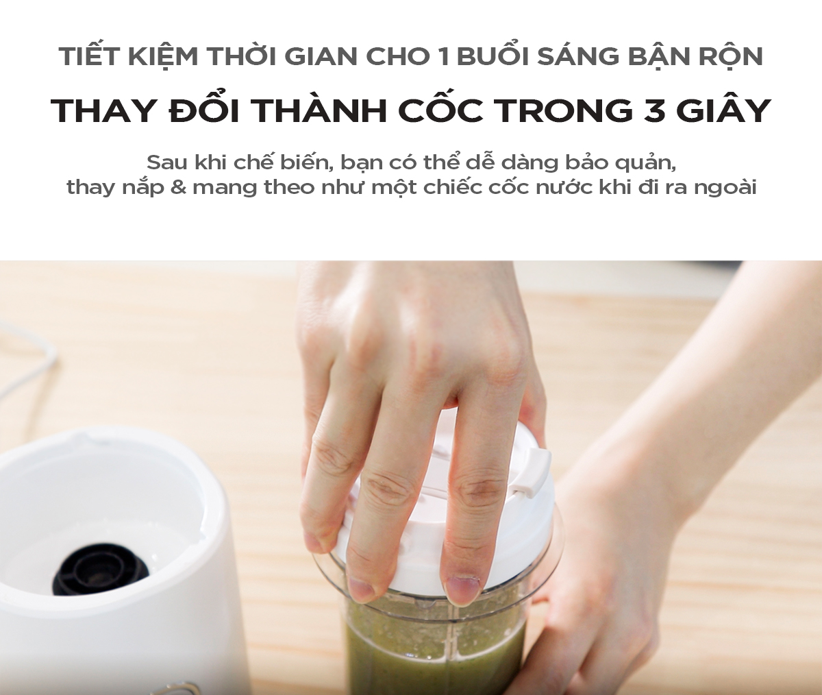 Máy Xay Sinh Tố Mini Cuckoo CFM-D60MGW-Thiết kế nhỏ gọn &amp; hiện đại-Thao tác với 1 chạm-Hàng chính hãng