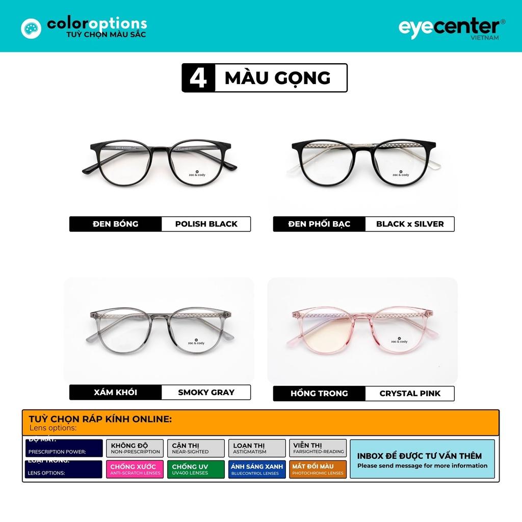 Gọng kính cận nam nữ chính hãng ZAC CODY C08S lõi thép chống gãy nhập khẩu by Eye Center Vietnam