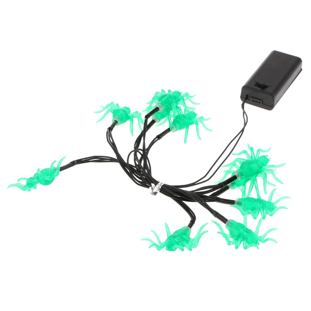 Outdoor 10 LED String Lights Spider Lamp Halloween Decor Window Light