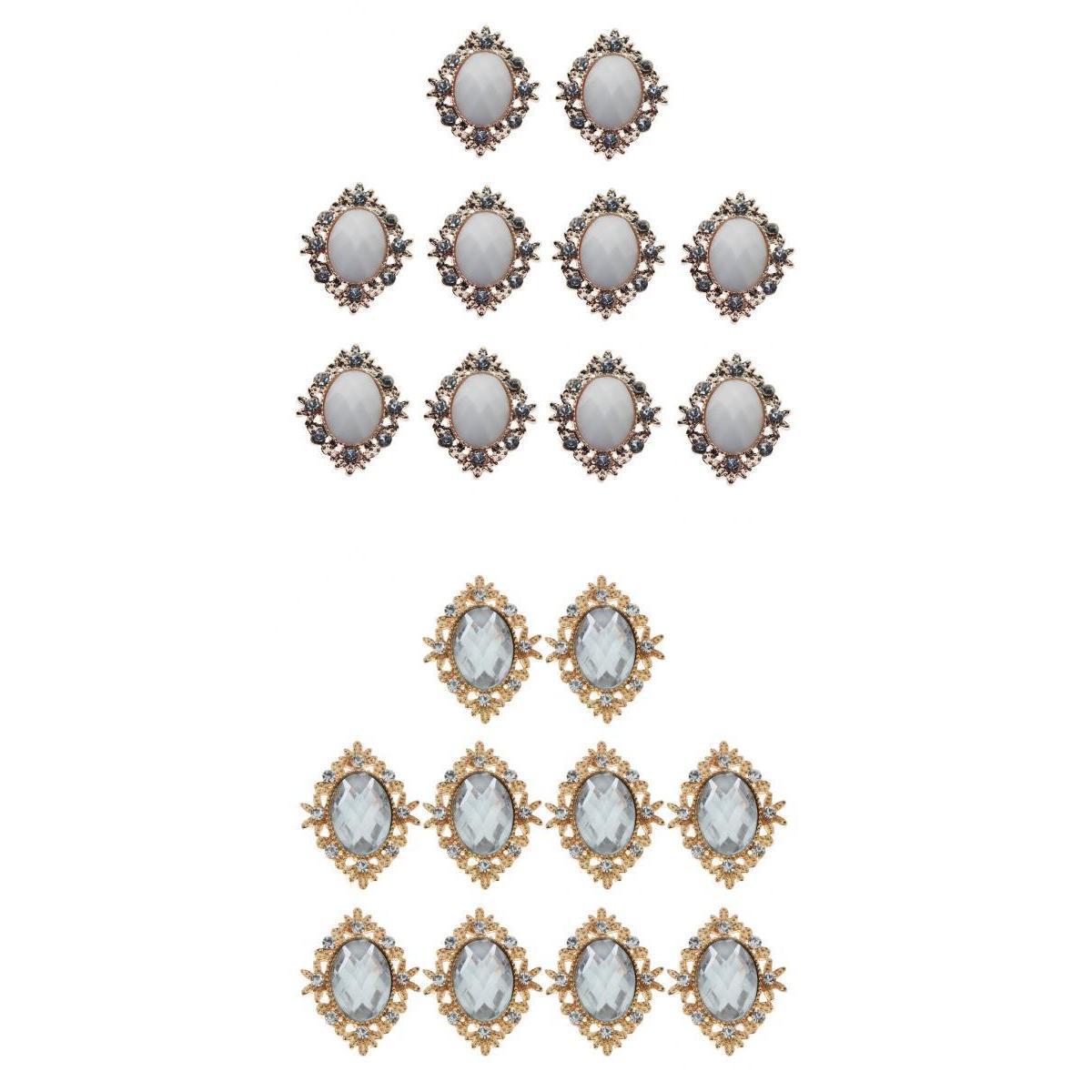 20pcs Rhinestone Flat Beads Button Scrapbook