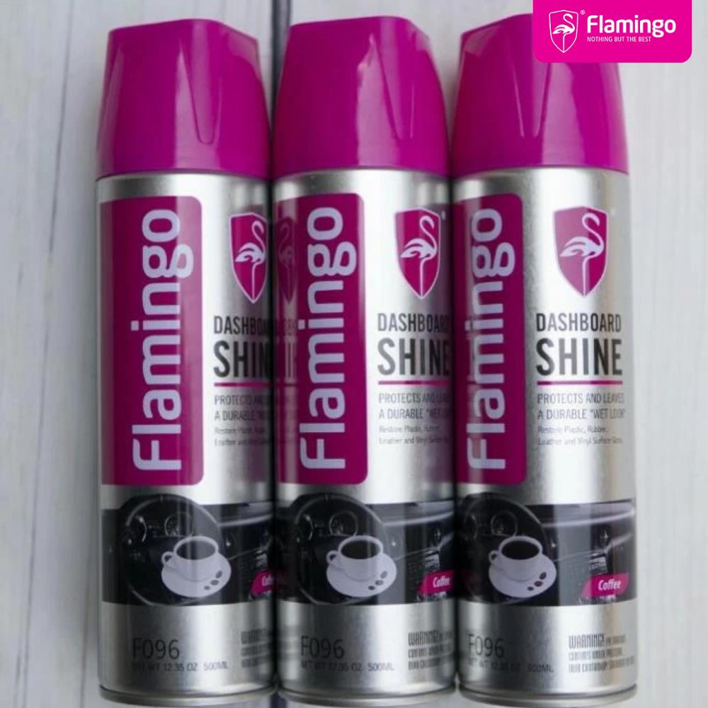 Bình Xịt Dưỡng Nội Thất Hương Cà Phê Flamingo F096 – Dưỡng Bóng Bảo Vệ Bề Mặt Da, Nhựa Ô Tô 500ml