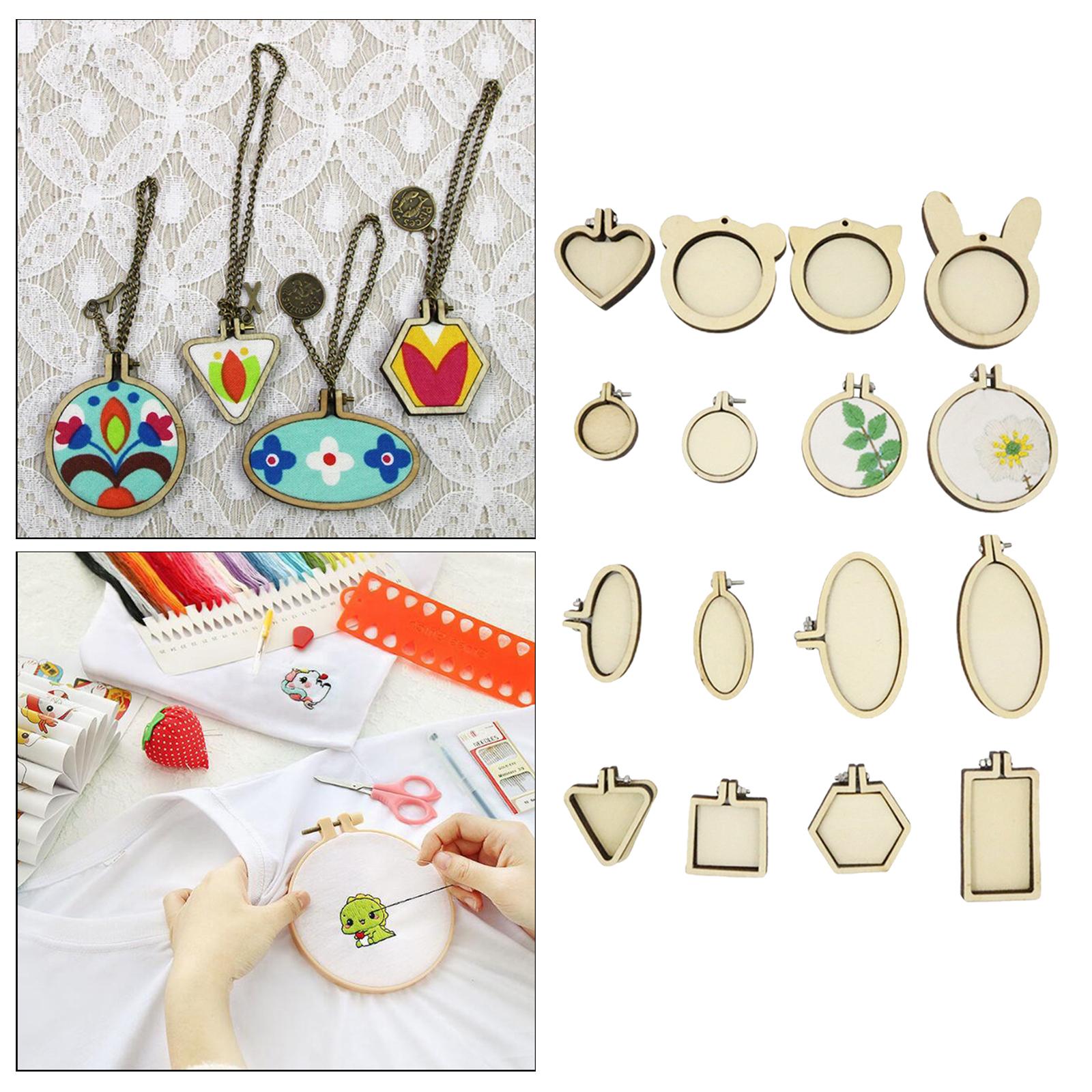 Exquisite Mini Embroidery Hoop Pendant Crossing Stitch Frame Necklace Favors