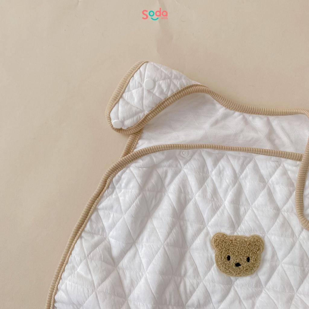 (Hàng thiết kế) Túi ngủ gấu trắng chần bông cho bé yêu