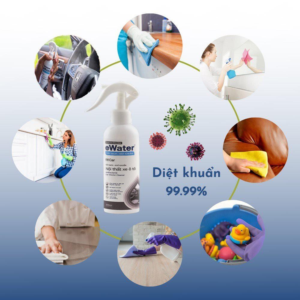 EWater TẨY SẠCH - SÁT KHUẨN nội thất ô tô - TUYỆT ĐỐI AN TOÀN | dung tích 200ml không mùi