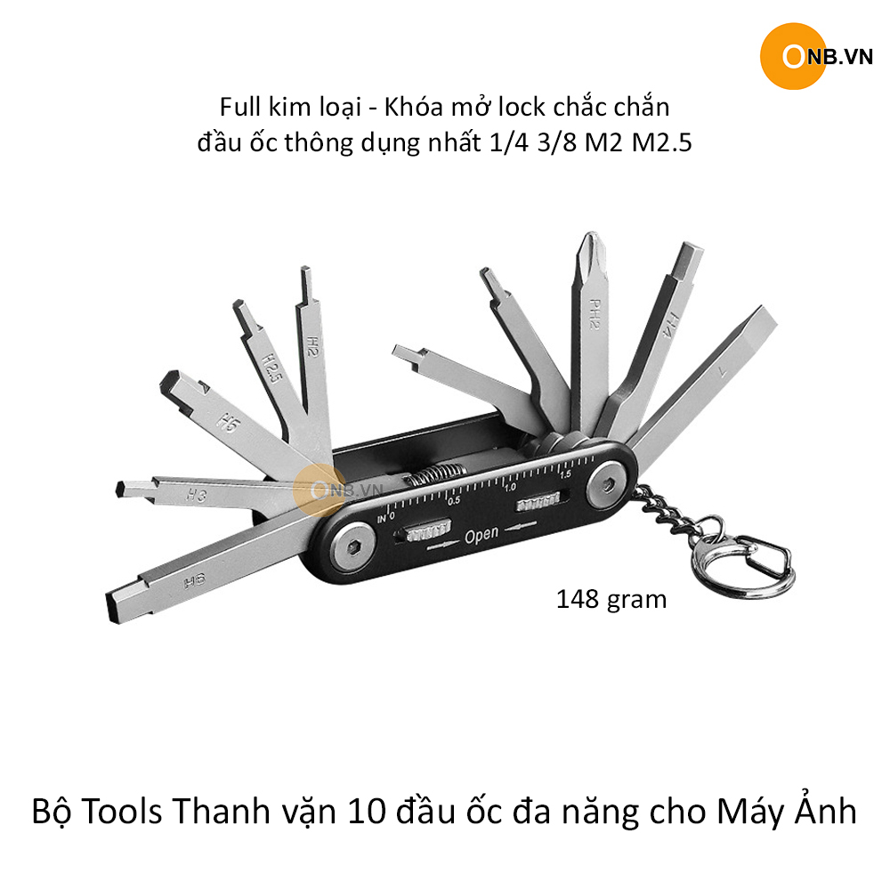 Bộ Tools Thanh vặn 10 đầu ốc đa năng cho Máy Ảnh