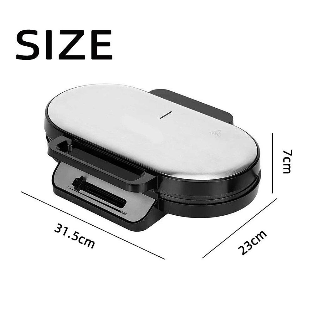 1200W No-Drip Waffle Iron Maker Temperature Control Sandwich Machine Easy Clean Non-Stick