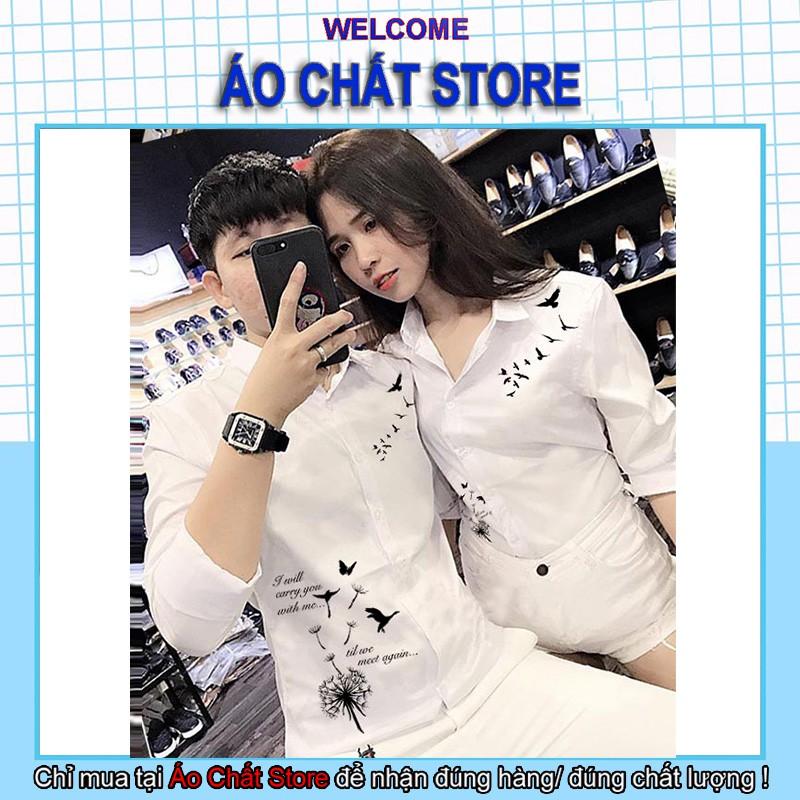 BST Áo Sơ Mi Cặp Đôi Họa Tiết Cao Cấp | Áo Đôi Nam Nữ Đẹp