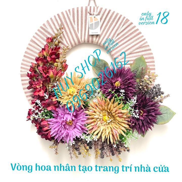 VÒNG HOA NHÂN TẠO TRANG TRÍ TREO TƯỜNG 40CM 17-23