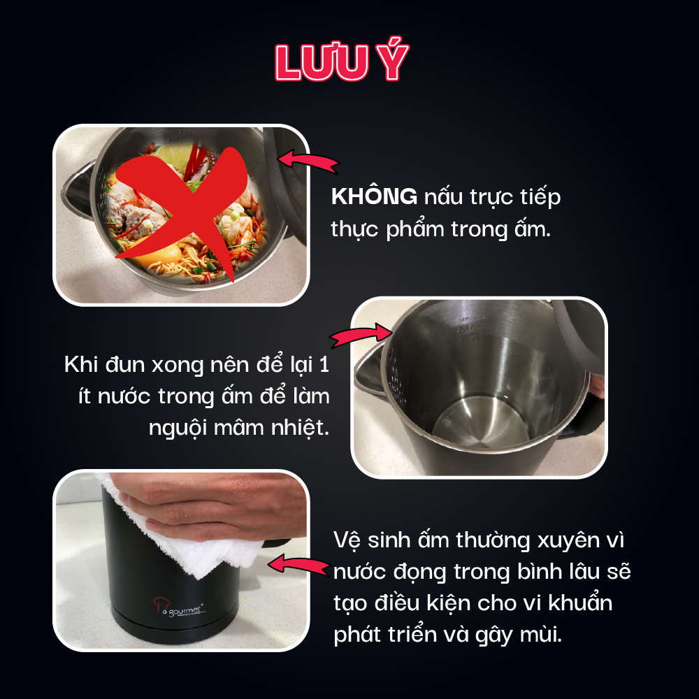 Ấm siêu tốc không vi nhựa La gourmet 1,7L - 359636