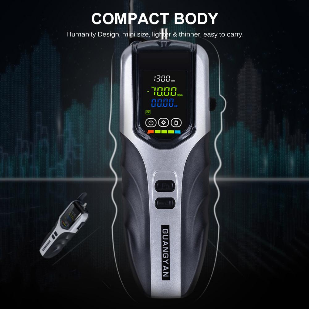 Handheld Optical Power Meter -70~+3dBm Rechargeable Optical Power Tester Portable Digital Mini Light Power Meter with 7