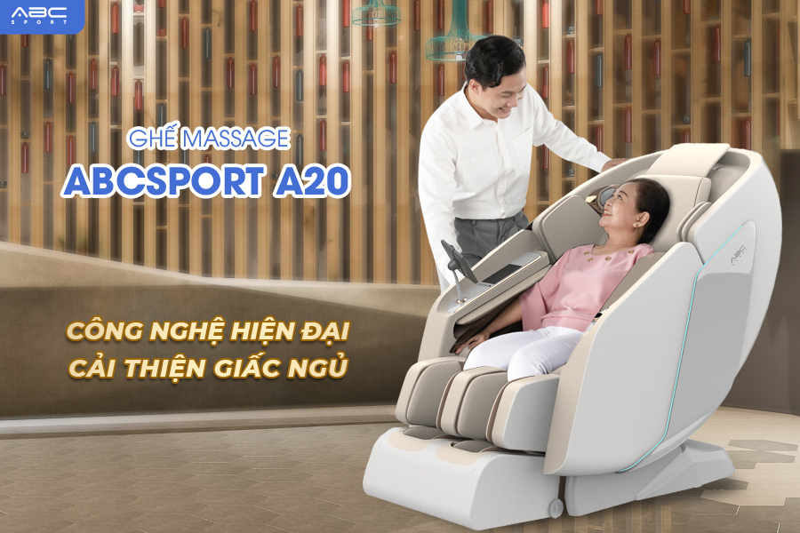 Ghế massage toàn thân ABCSport A20 công nghệ massage 4D PRO, 8 bài massage tự động, điều khiển bằng giọng nói