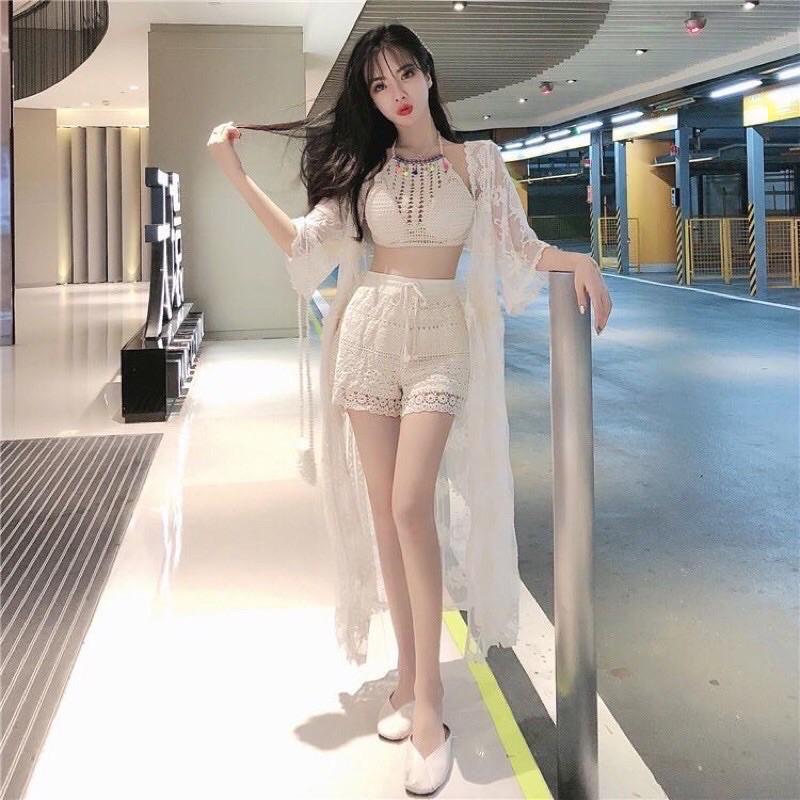 Set bikini ren đi biển 3 món -có bán rời