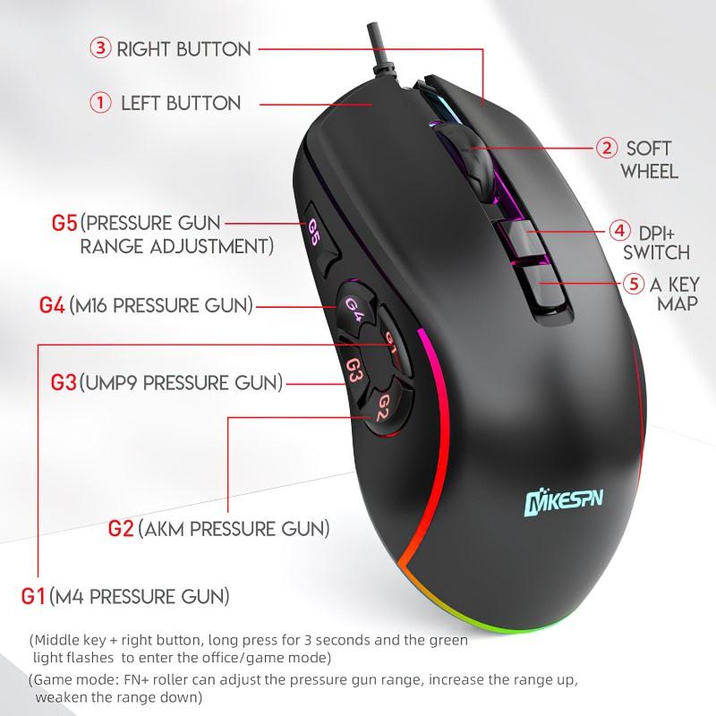 Chuột LED RGB 7200 DPI Gaming Mouse Macro X9