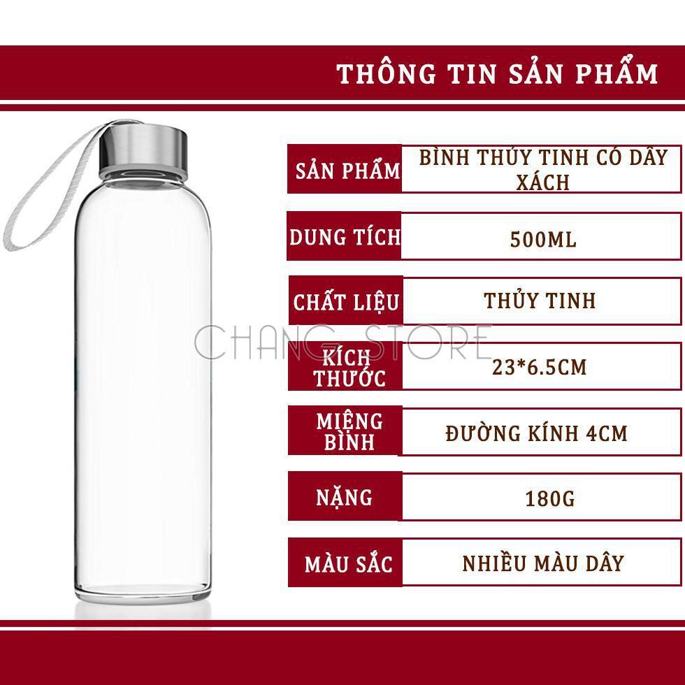 Bình Thủy Tinh Dây Xách 500ml